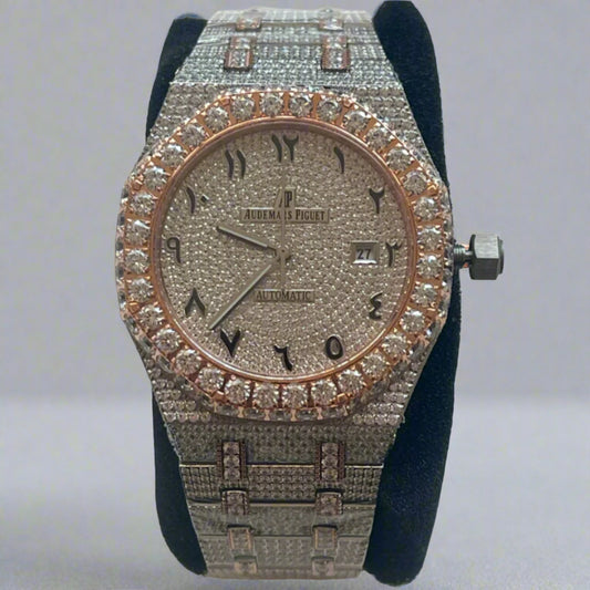 Iced out Moissanite AP-AAA Arabic numerals high quality bling watch waterproof high stance.