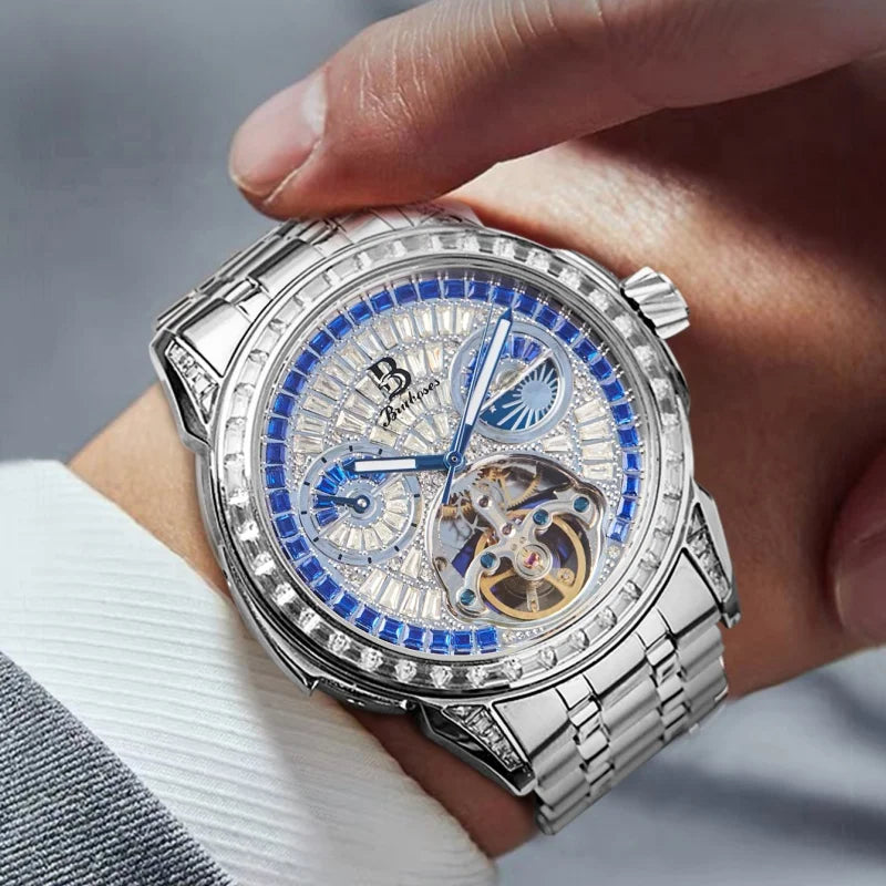 42mm Automatic Mechanical Watch Luxury Brand Diamond-encrusted Men's Watch Accessory 316L Stainless Steel Strap Timepiece