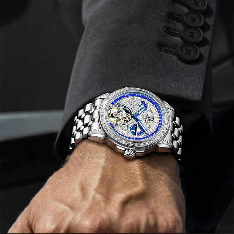 42mm Automatic Mechanical Watch Luxury Brand Diamond-encrusted Men's Watch Accessory 316L Stainless Steel Strap Timepiece