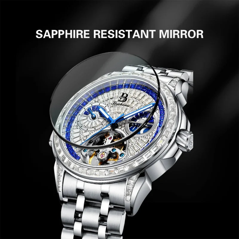 42mm Automatic Mechanical Watch Luxury Brand Diamond-encrusted Men's Watch Accessory 316L Stainless Steel Strap Timepiece