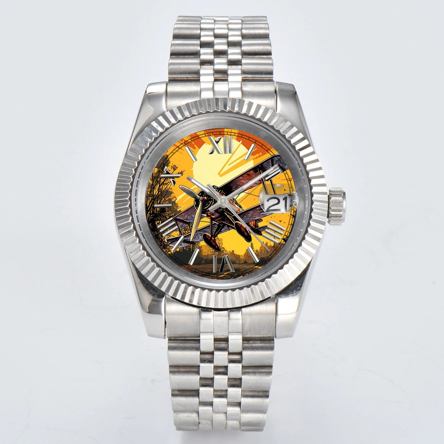 36mm/39mm NH35 Men's Luxury Watch | Roman Dial | NH35 Automatic Movement | Stainless Steel Case | Sapphire Glass | Creative Designs